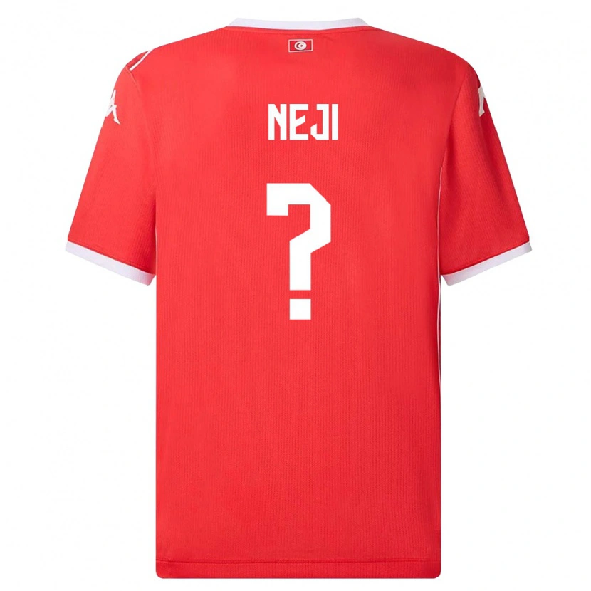 Danxen Niño Camiseta Túnez Fares Neji #0 Rojo Blanco 1ª Equipación 26-28 La Camisa