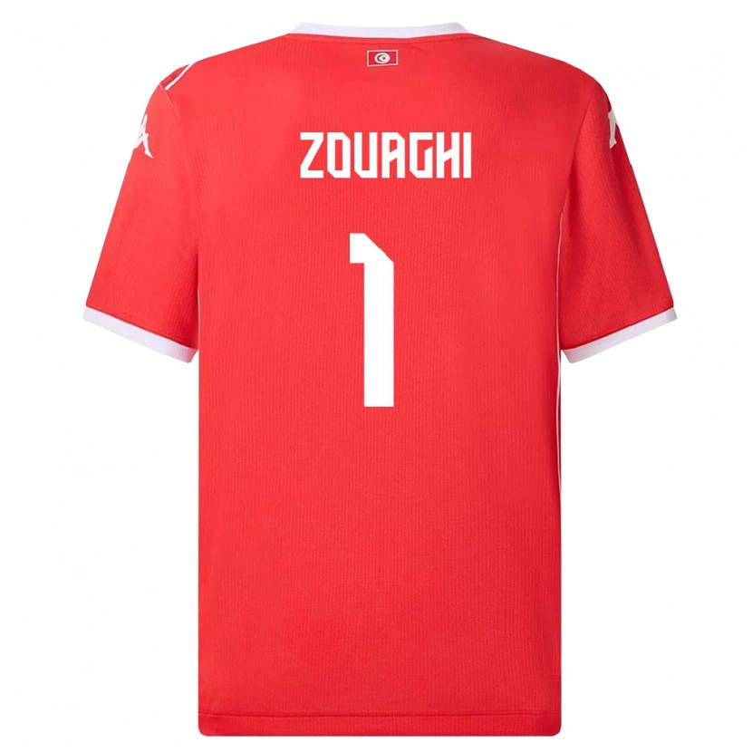 Danxen Niño Camiseta Túnez Thomas Zouaghi #1 Rojo Blanco 1ª Equipación 26-28 La Camisa