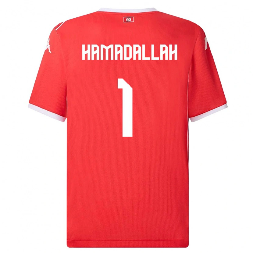 Danxen Niño Camiseta Túnez Marouane Hamadallah #1 Rojo Blanco 1ª Equipación 26-28 La Camisa