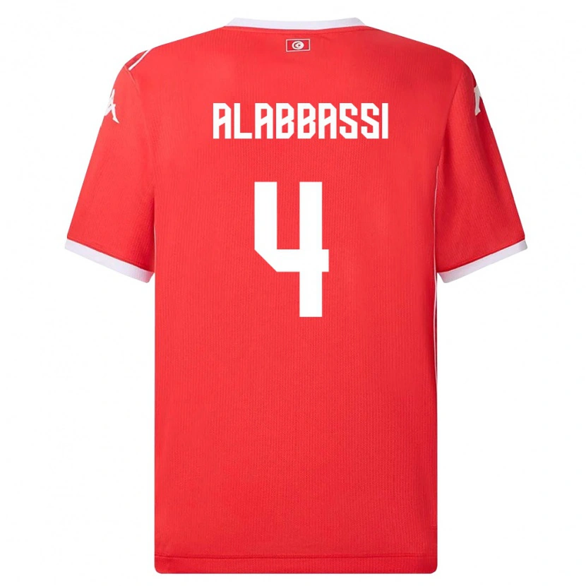 Danxen Niño Camiseta Túnez Chaima Alabbassi #4 Rojo Blanco 1ª Equipación 26-28 La Camisa