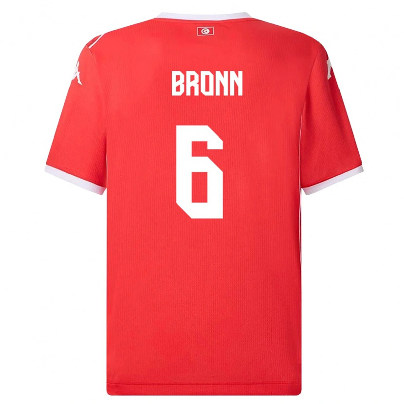 Danxen Niño Camiseta Túnez Dylan Bronn #6 Rojo Blanco 1ª Equipación 26-28 La Camisa