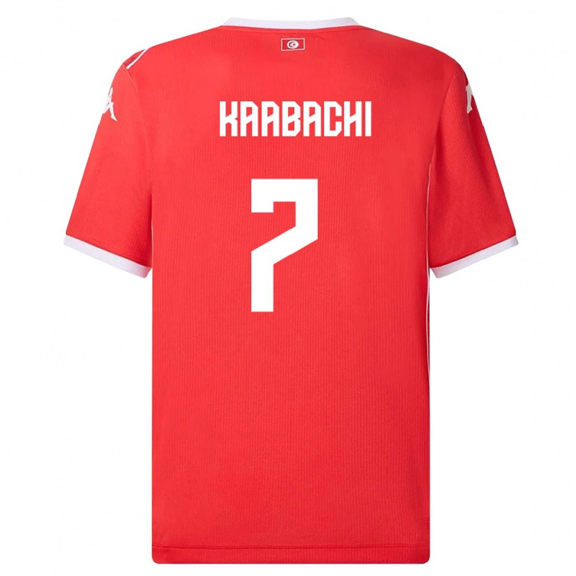 Danxen Niño Camiseta Túnez Ella Kaabachi #7 Rojo Blanco 1ª Equipación 26-28 La Camisa