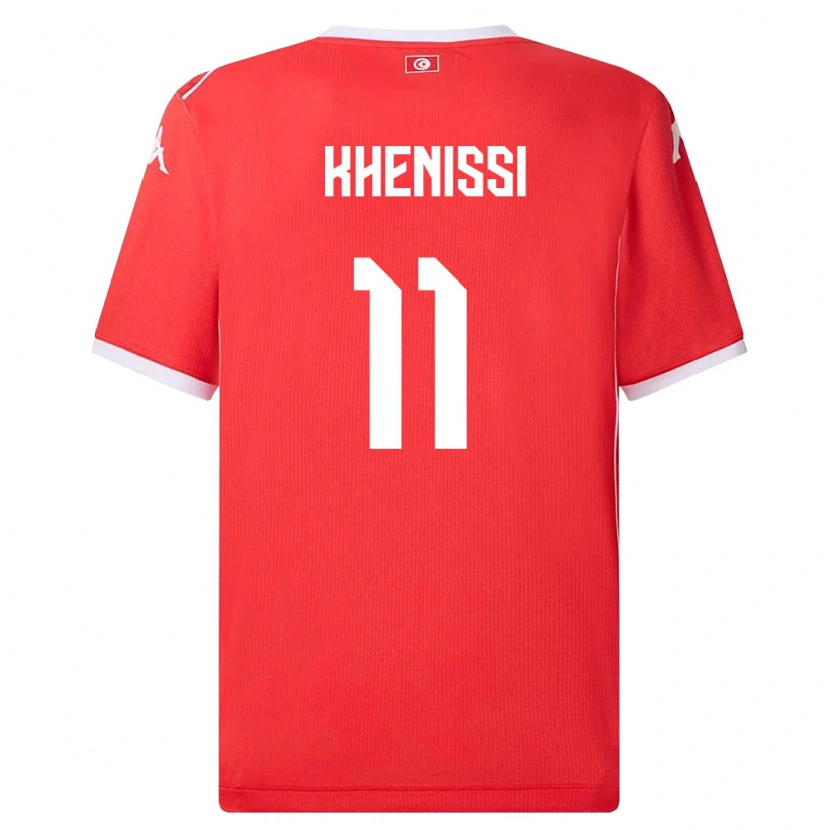 Danxen Niño Camiseta Túnez Taha Yassine Khenissi #11 Rojo Blanco 1ª Equipación 26-28 La Camisa