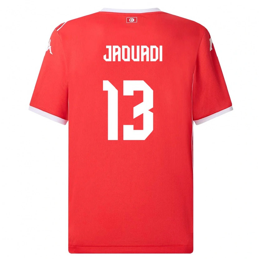 Danxen Niño Camiseta Túnez Assim Jaouadi #13 Rojo Blanco 1ª Equipación 26-28 La Camisa