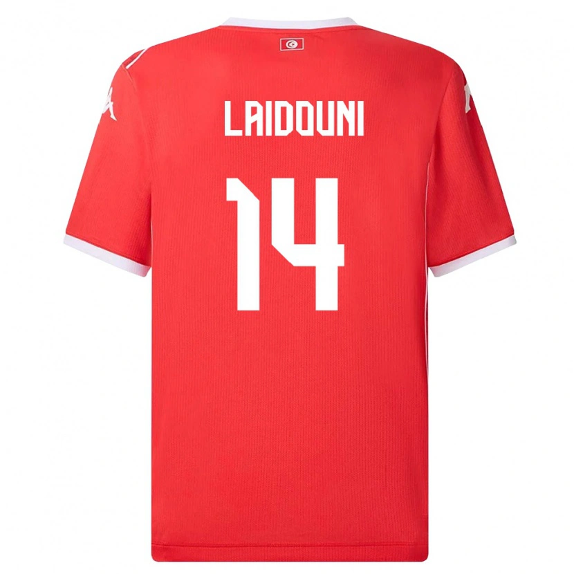 Danxen Niño Camiseta Túnez Aissa Laidouni #14 Rojo Blanco 1ª Equipación 26-28 La Camisa