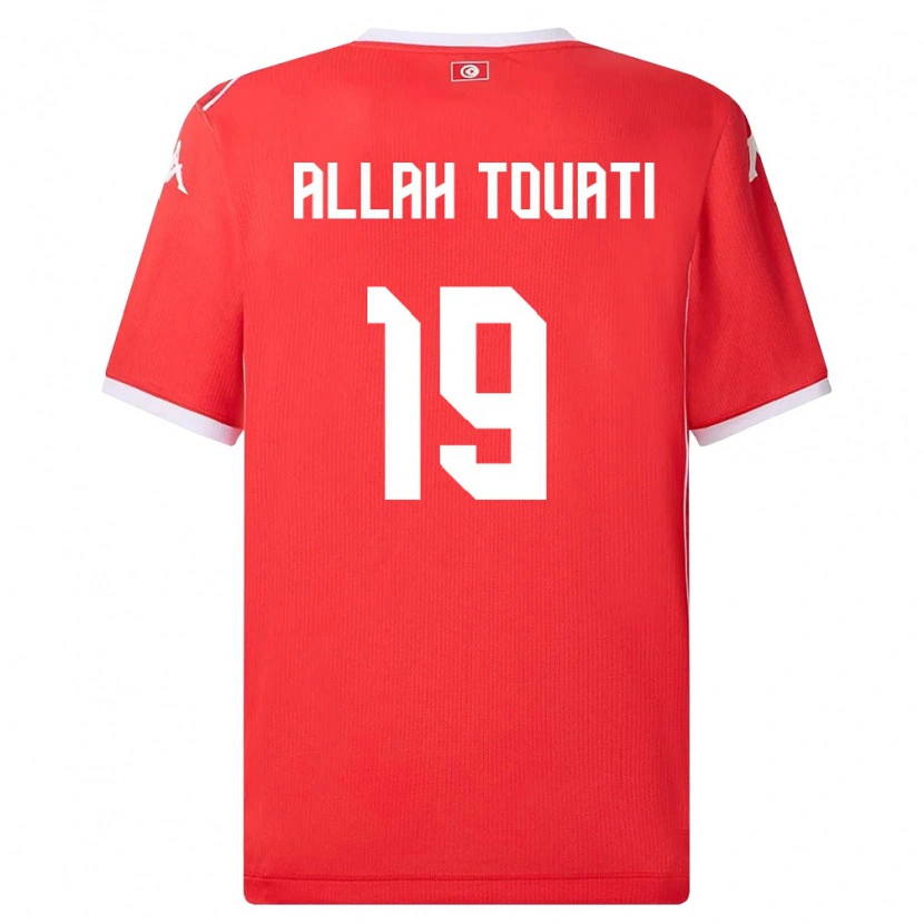 Danxen Niño Camiseta Túnez Amen Allah Touati #19 Rojo Blanco 1ª Equipación 26-28 La Camisa