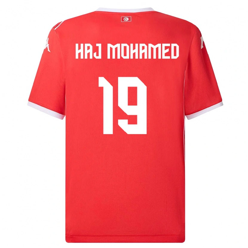 Danxen Niño Camiseta Túnez Anas Haj Mohamed #19 Rojo Blanco 1ª Equipación 26-28 La Camisa