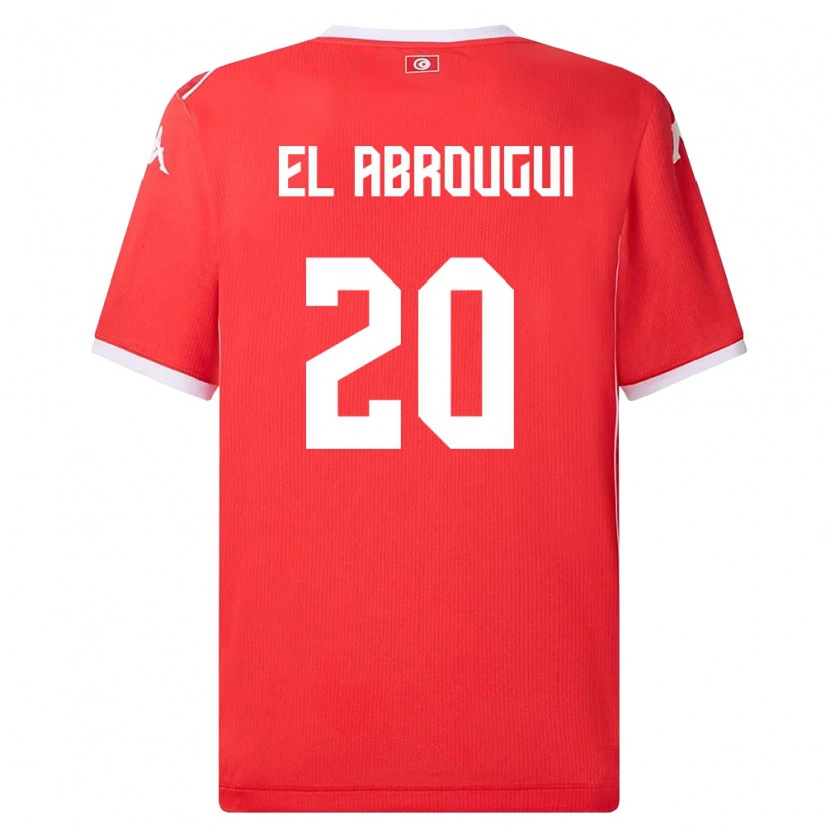 Danxen Niño Camiseta Túnez Wassim El Abrougui #20 Rojo Blanco 1ª Equipación 26-28 La Camisa