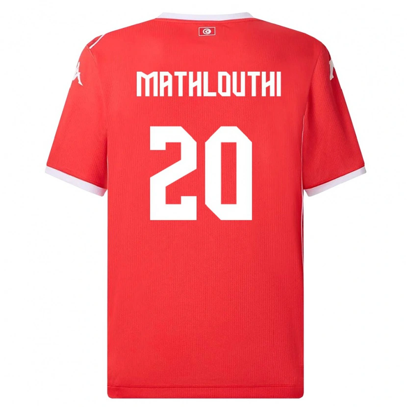 Danxen Niño Camiseta Túnez Hamza Mathlouthi #20 Rojo Blanco 1ª Equipación 26-28 La Camisa