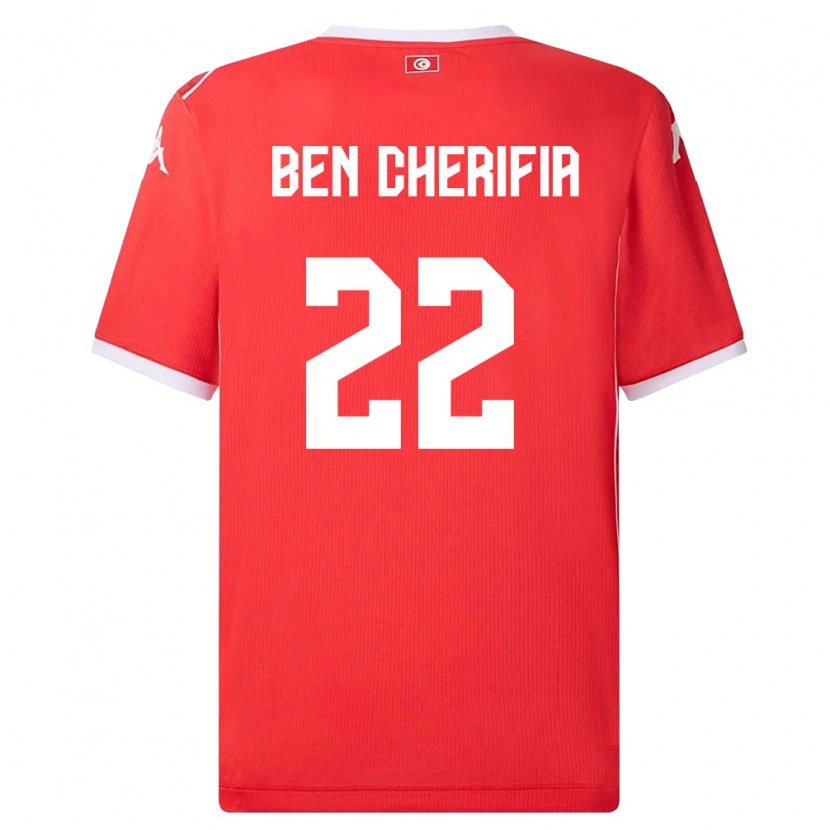 Danxen Niño Camiseta Túnez Moez Ben Cherifia #22 Rojo Blanco 1ª Equipación 26-28 La Camisa