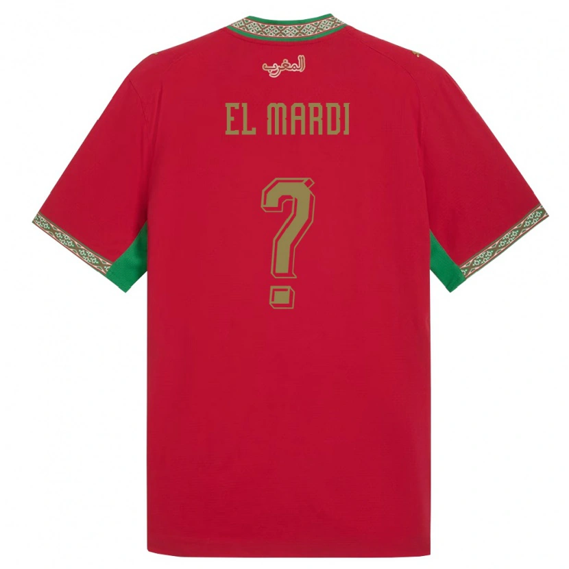 Danxen Niño Camiseta Marruecos Ziyad El Mardi #0 Rojo Verde Blanco 1ª Equipación 26-28 La Camisa
