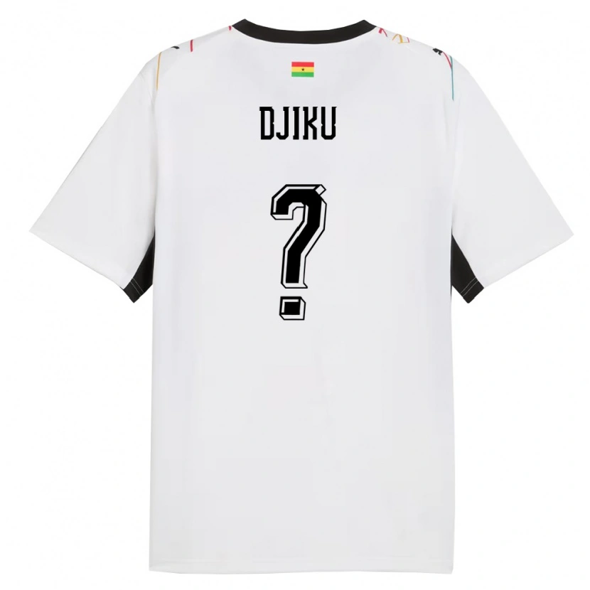 Danxen Niño Camiseta Ghana Alexander Djiku #0 Blanco Negro Amarillo 1ª Equipación 26-28 La Camisa