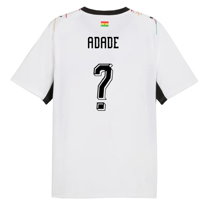 Danxen Niño Camiseta Ghana Ebenezer Adade #0 Blanco Negro Amarillo 1ª Equipación 26-28 La Camisa