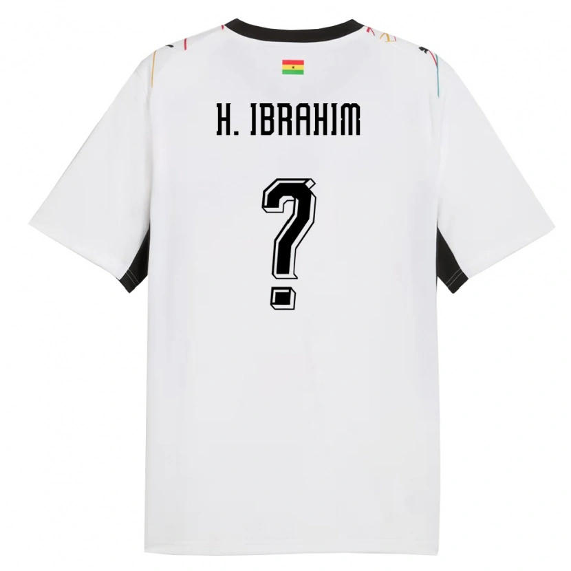 Danxen Niño Camiseta Ghana Hafiz Ibrahim #0 Blanco Negro Amarillo 1ª Equipación 26-28 La Camisa