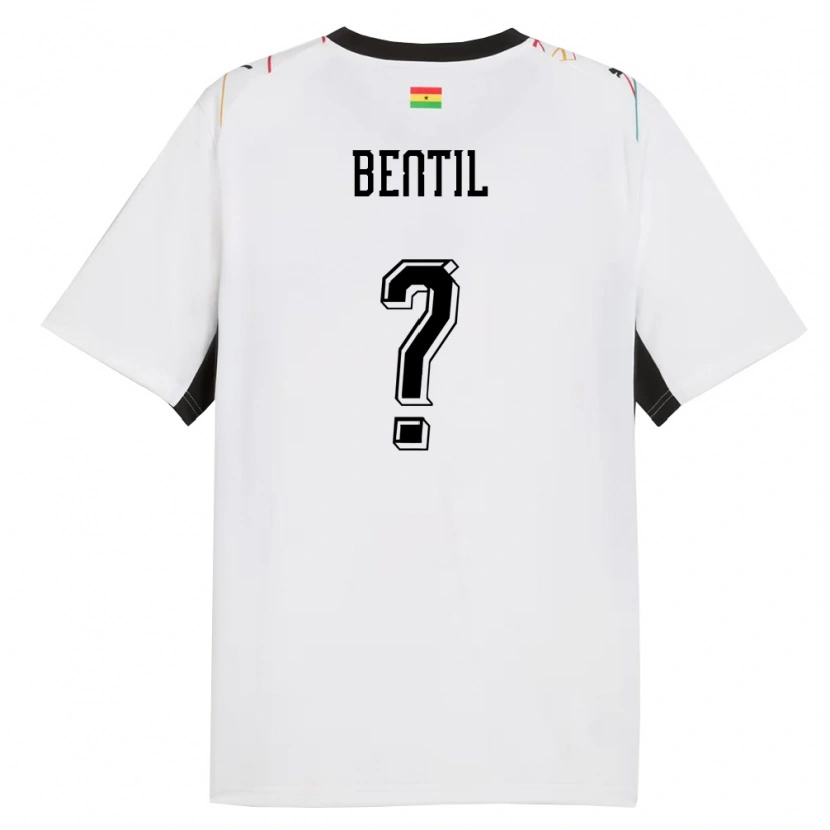 Danxen Niño Camiseta Ghana Godwin Bentil #0 Blanco Negro Amarillo 1ª Equipación 26-28 La Camisa