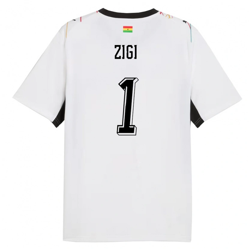 Danxen Niño Camiseta Ghana Lawrence Ati Zigi #1 Blanco Negro Amarillo 1ª Equipación 26-28 La Camisa