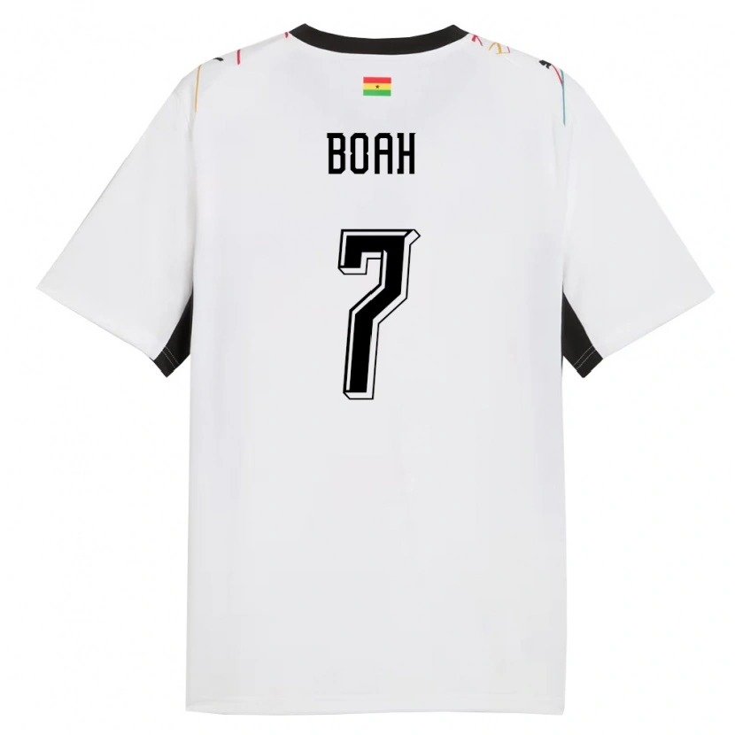 Danxen Niño Camiseta Ghana Collins Boah #7 Blanco Negro Amarillo 1ª Equipación 26-28 La Camisa
