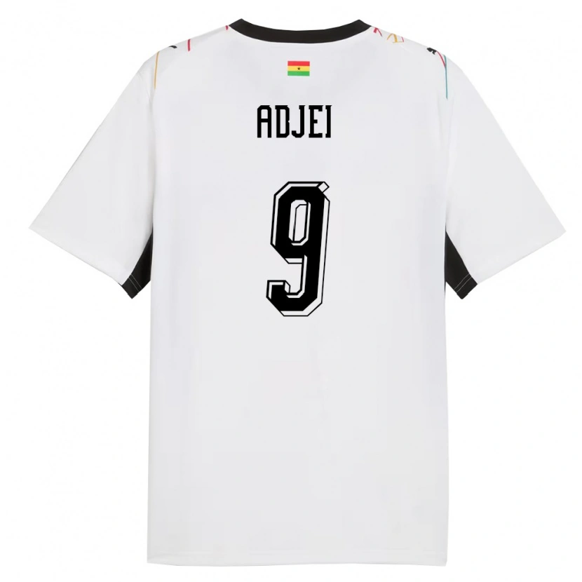 Danxen Niño Camiseta Ghana Vivian Adjei #9 Blanco Negro Amarillo 1ª Equipación 26-28 La Camisa