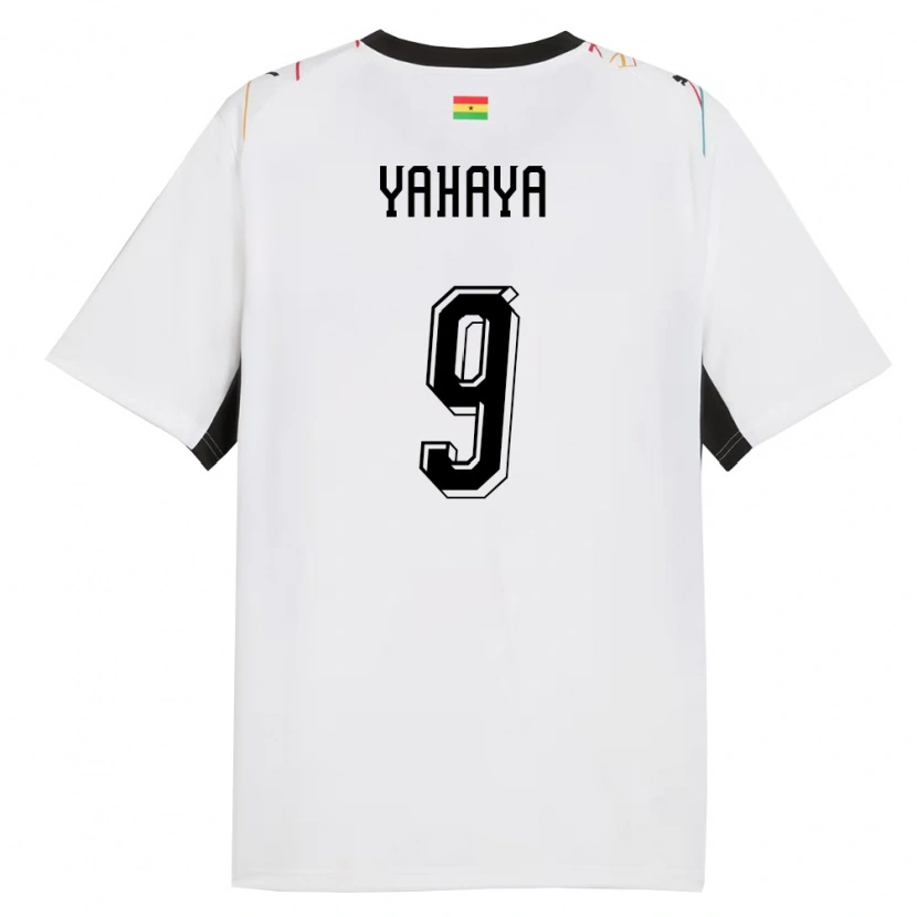 Danxen Niño Camiseta Ghana Mohammed Yahaya #9 Blanco Negro Amarillo 1ª Equipación 26-28 La Camisa