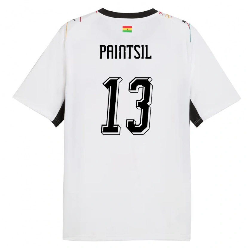 Danxen Niño Camiseta Ghana Joseph Paintsil #13 Blanco Negro Amarillo 1ª Equipación 26-28 La Camisa