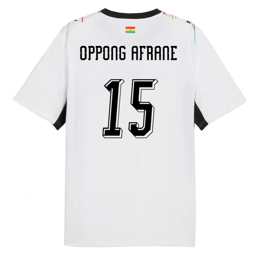 Danxen Niño Camiseta Ghana David Oppong Afrane #15 Blanco Negro Amarillo 1ª Equipación 26-28 La Camisa