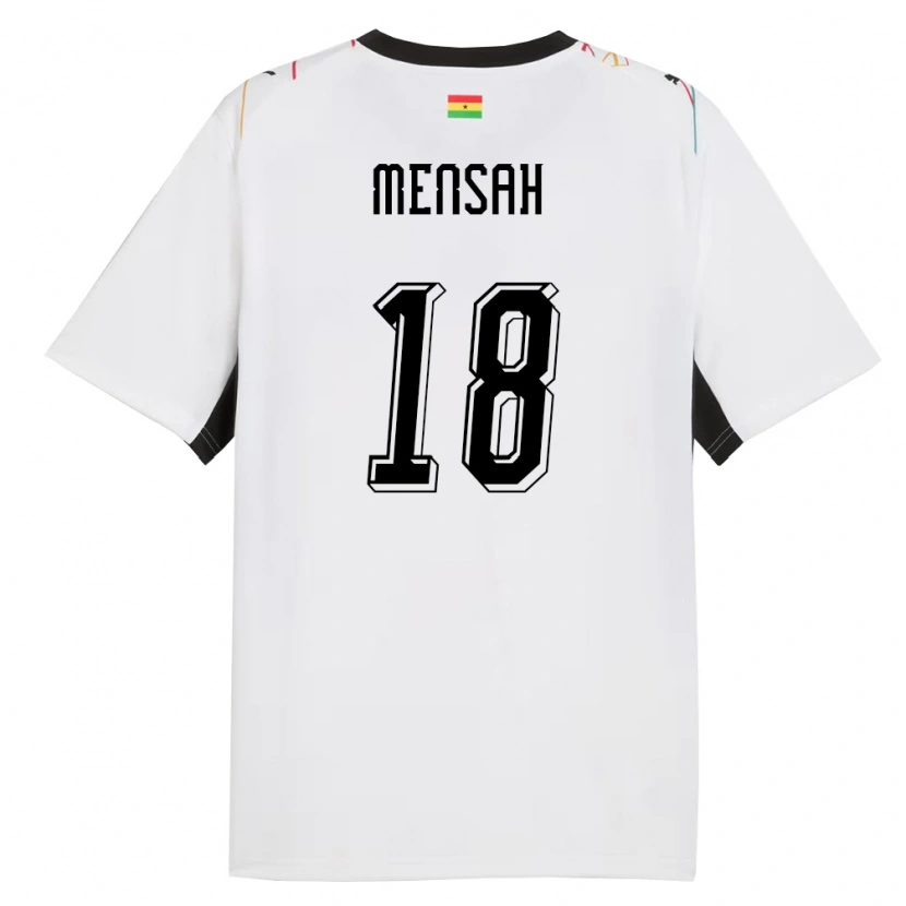 Danxen Niño Camiseta Ghana Isaac Mensah #18 Blanco Negro Amarillo 1ª Equipación 26-28 La Camisa