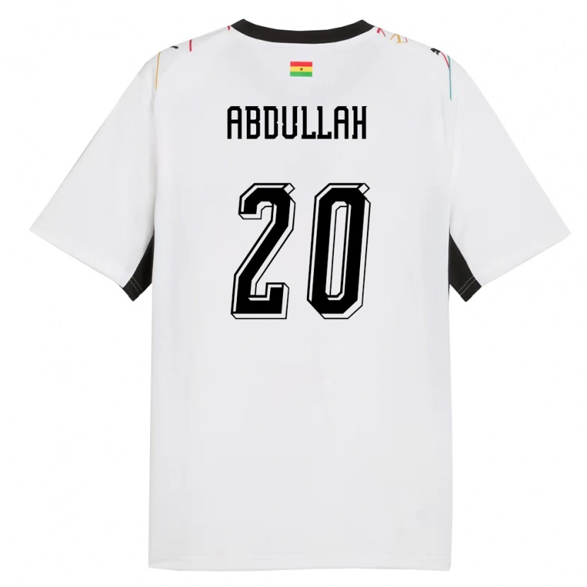 Danxen Niño Camiseta Ghana Razak Abdullah #20 Blanco Negro Amarillo 1ª Equipación 26-28 La Camisa