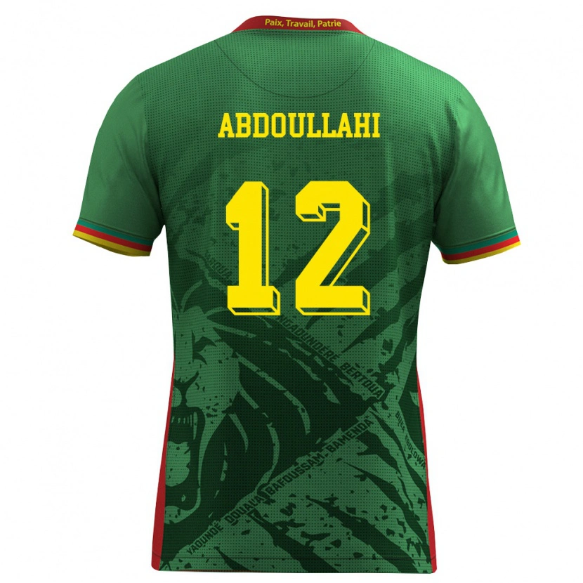 Danxen Niño Camiseta Camerún Tidjani Ahmadou Abdoullahi #12 Verde Amarillo Rojo 1ª Equipación 26-28 La Camisa