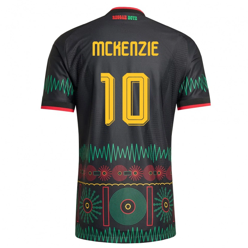 Danxen Niño Camiseta Jamaica Denzel Mckenzie #10 Negro Rojo Amarillo 2ª Equipación 26-28 La Camisa