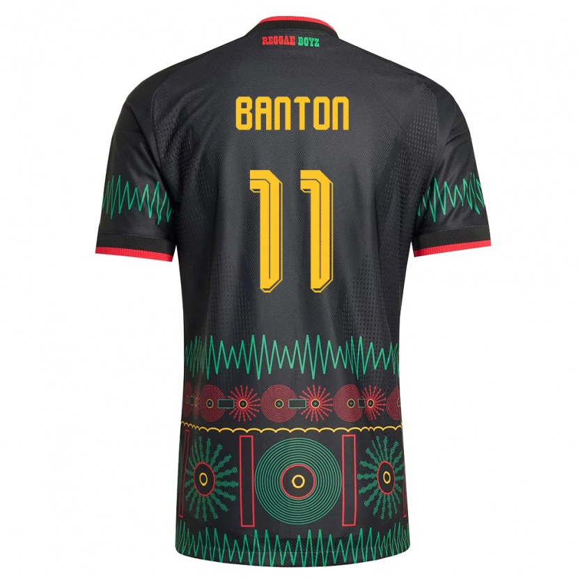 Danxen Niño Camiseta Jamaica Kenoy Banton #11 Negro Rojo Amarillo 2ª Equipación 26-28 La Camisa