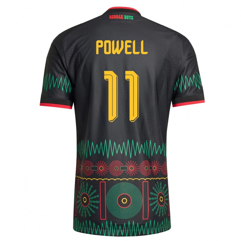 Danxen Niño Camiseta Jamaica Destiny Powell #11 Negro Rojo Amarillo 2ª Equipación 26-28 La Camisa