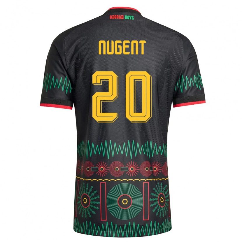 Danxen Niño Camiseta Jamaica Claver Nugent #20 Negro Rojo Amarillo 2ª Equipación 26-28 La Camisa