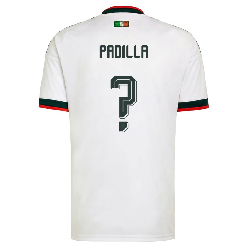 Danxen Niño Camiseta México Álex Padilla #0 Blanco Borgoña Verde 2ª Equipación 26-28 La Camisa