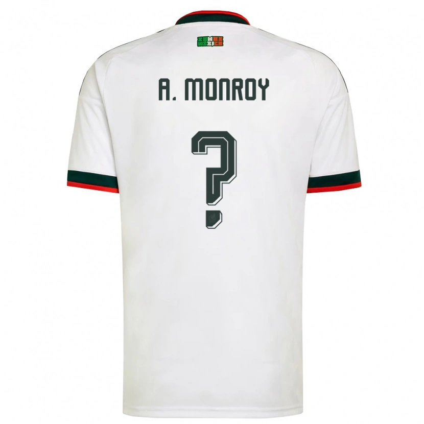 Danxen Niño Camiseta México Pablo Monroy #0 Blanco Borgoña Verde 2ª Equipación 26-28 La Camisa