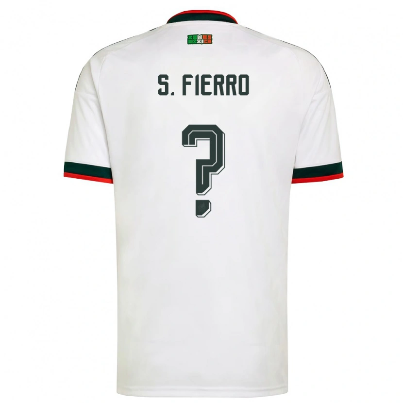 Danxen Niño Camiseta México Sebastián Fierro #0 Blanco Borgoña Verde 2ª Equipación 26-28 La Camisa