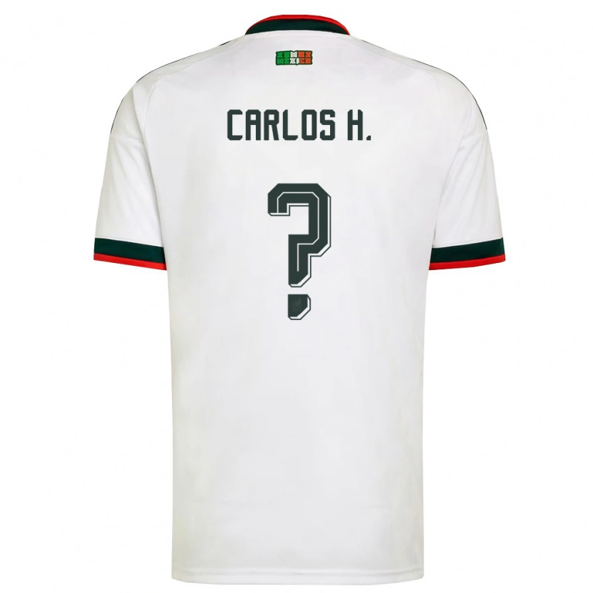 Danxen Niño Camiseta México Carlos Hernández #0 Blanco Borgoña Verde 2ª Equipación 26-28 La Camisa