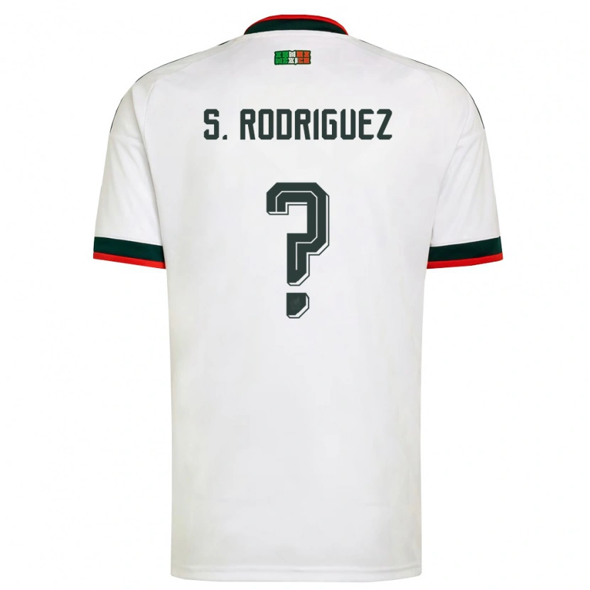Danxen Niño Camiseta México Sebastián Rodríguez #0 Blanco Borgoña Verde 2ª Equipación 26-28 La Camisa