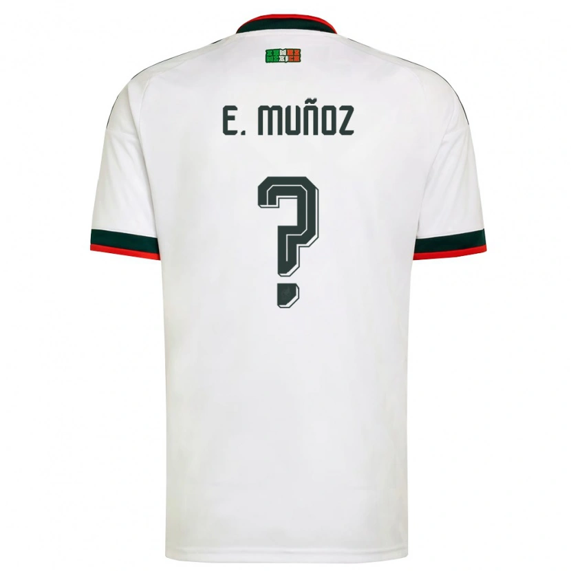 Danxen Niño Camiseta México Emiliano Muñoz #0 Blanco Borgoña Verde 2ª Equipación 26-28 La Camisa