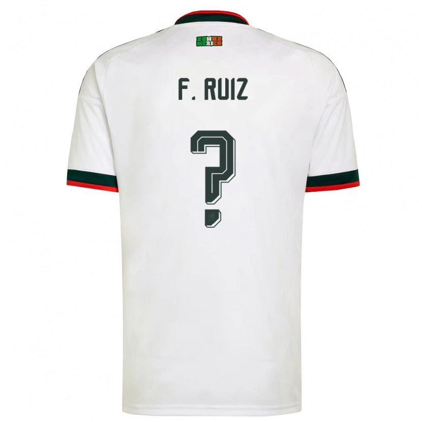 Danxen Niño Camiseta México Fernando Ruiz #0 Blanco Borgoña Verde 2ª Equipación 26-28 La Camisa