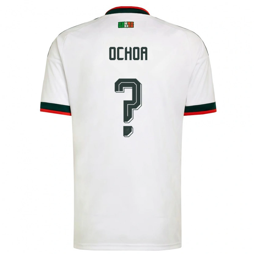 Danxen Niño Camiseta México Guillermo Ochoa #0 Blanco Borgoña Verde 2ª Equipación 26-28 La Camisa