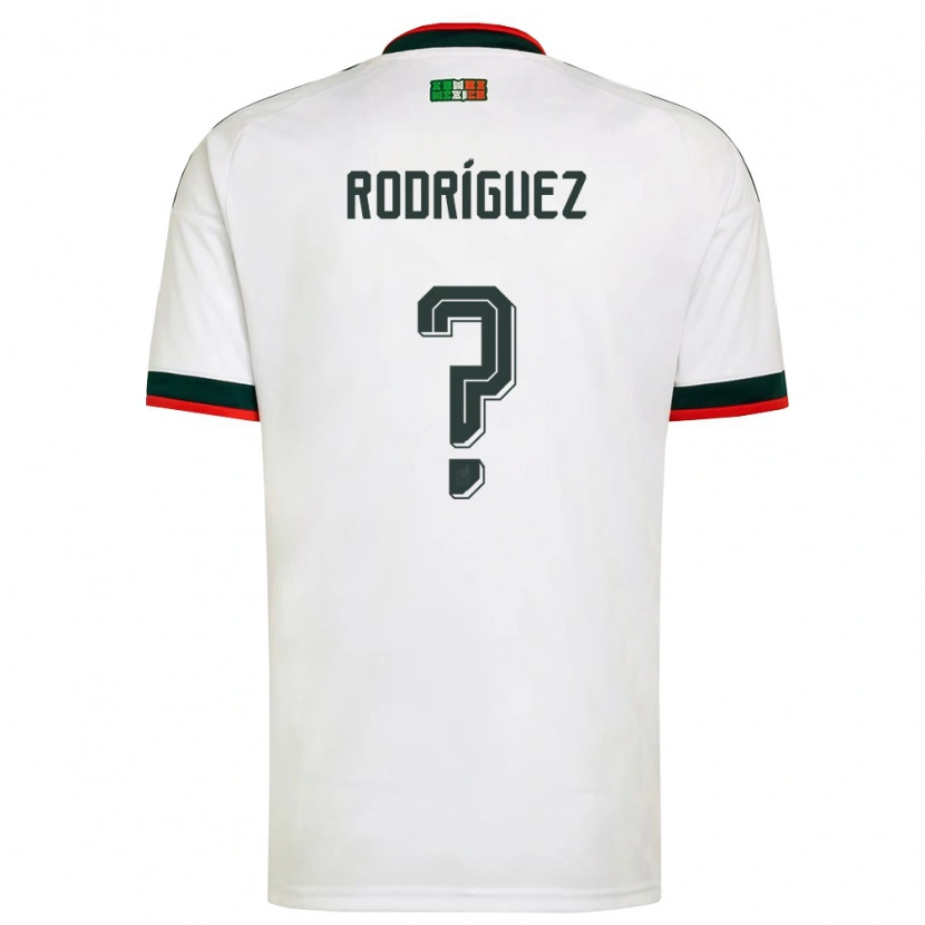 Danxen Niño Camiseta México Carlos Rodríguez #0 Blanco Borgoña Verde 2ª Equipación 26-28 La Camisa