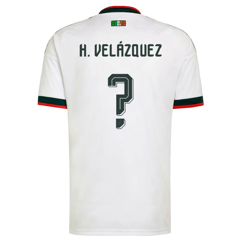Danxen Niño Camiseta México Héber Velázquez #0 Blanco Borgoña Verde 2ª Equipación 26-28 La Camisa