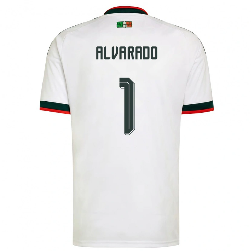 Danxen Niño Camiseta México Emily Alvarado #1 Blanco Borgoña Verde 2ª Equipación 26-28 La Camisa