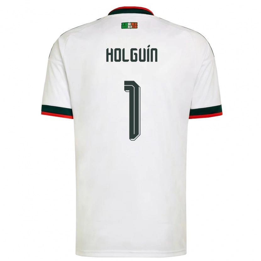 Danxen Niño Camiseta México Hector Holguin #1 Blanco Borgoña Verde 2ª Equipación 26-28 La Camisa