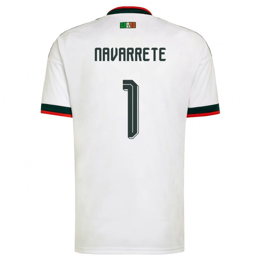 Danxen Niño Camiseta México Cristo Navarrete #1 Blanco Borgoña Verde 2ª Equipación 26-28 La Camisa