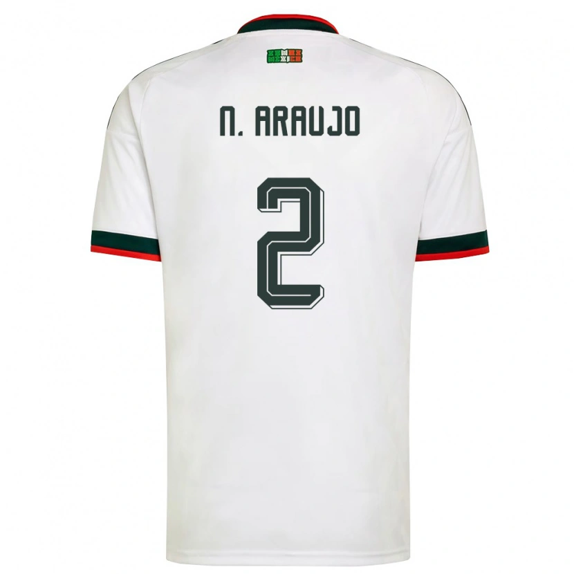 Danxen Niño Camiseta México Nestor Araujo #2 Blanco Borgoña Verde 2ª Equipación 26-28 La Camisa