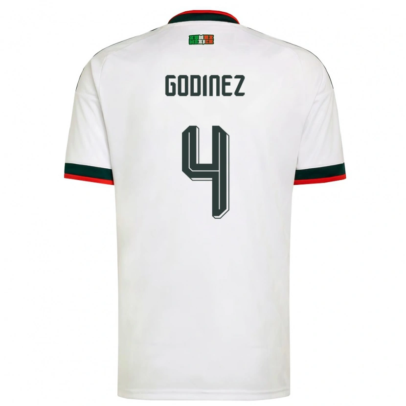 Danxen Niño Camiseta México André Godinez #4 Blanco Borgoña Verde 2ª Equipación 26-28 La Camisa
