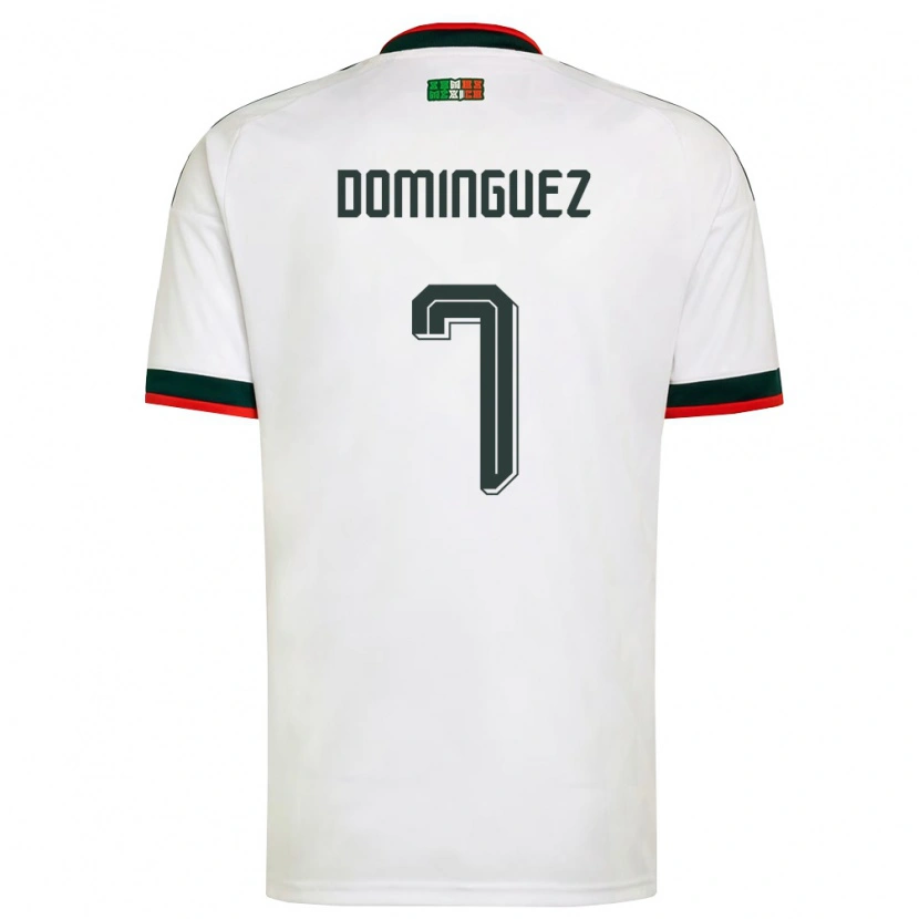 Danxen Niño Camiseta México Alexéi Domínguez #7 Blanco Borgoña Verde 2ª Equipación 26-28 La Camisa