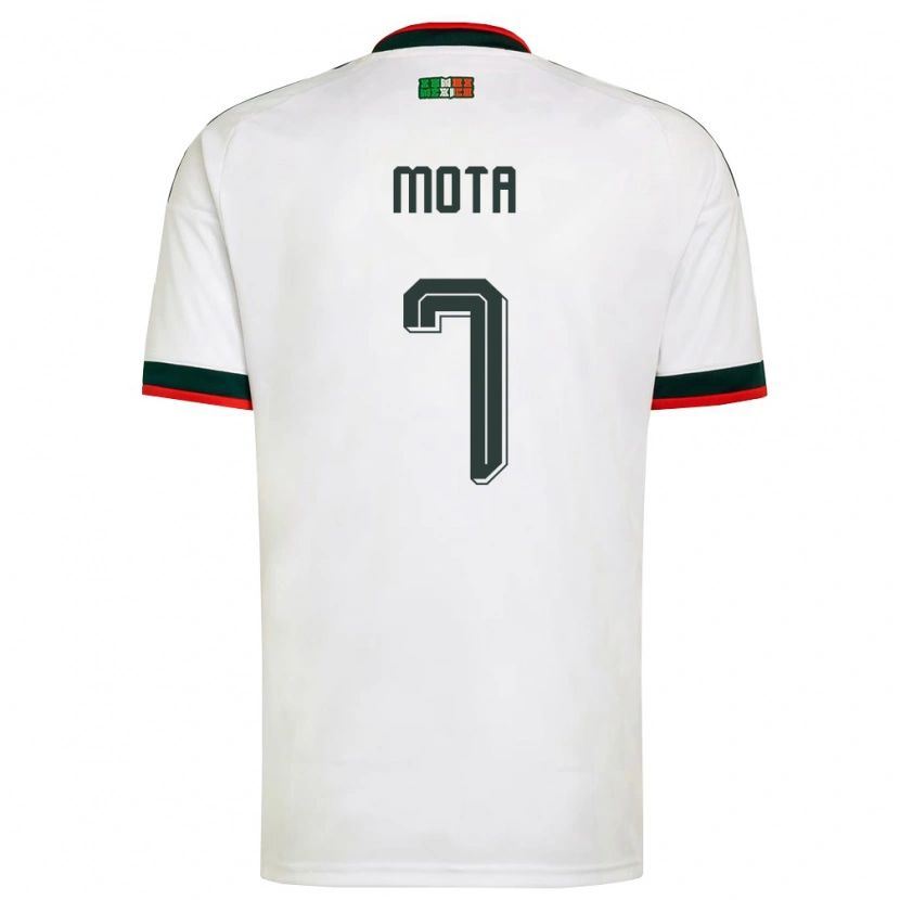 Danxen Niño Camiseta México Noé Mota #7 Blanco Borgoña Verde 2ª Equipación 26-28 La Camisa