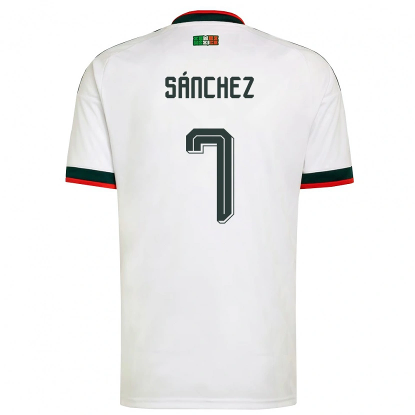 Danxen Niño Camiseta México Maria Sanchez #7 Blanco Borgoña Verde 2ª Equipación 26-28 La Camisa